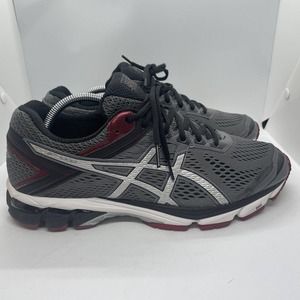 Asics GT-1000 4 Running Shoes Mens 10 Sneakers Gray Black Maroon T5A2N Like New